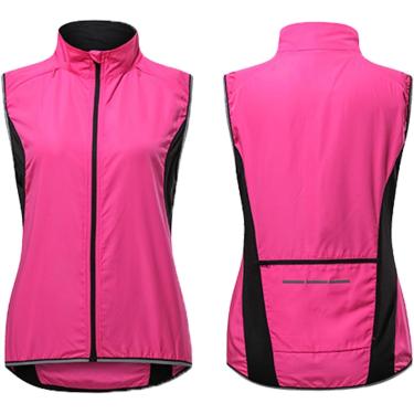 Imagem de Colete De Ciclismo Feminino Reflexivo Respirável Camisola De Ciclismo Leve à Prova D'água Jaquetas De Ciclismo Colete Sem Mangas Tops De Ciclismo, Pink, Aldult~3XL