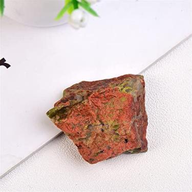 Imagem de Espécime curado pedra natural cristal cascalho espécime reparação pedra pedra pedra presente jóias acessório decoração casa aquário Reiki como um presente (cor: Unakite, tamanho: 100g)