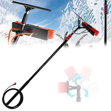 Imagem de Escova de limpeza extensível para painel solar, haste de limpeza ajustável com raspador, spray de painel solar de vidro externo (7,2 m/24 pés)