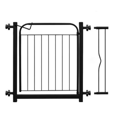 Imagem de Grade Portão Proteção Pet Cachorro Ajustável 69 a 84cm com Trava de Segurança(KIT PORTÃO PRETO C/2 UNIDADES)