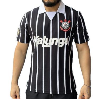 Imagem de Camiseta Corinthians Retrô Kalunga 80209 Listrada-Masculino