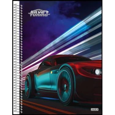 Imagem de Caderno Universitário Animativa, 15 Matérias, Capa Dura, Silver Tuning, 240 Folhas, Pacote com 2