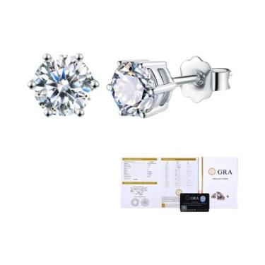 Imagem de Brincos De Moissanite Cor D 0,5ct-2ct, Diamante Criado Em Laboratório 