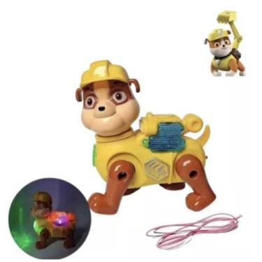 Imagem de Cachorro Estilo Patrulha Canina Com Luz E Anda - amarelo - Taiwan Coll