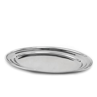 Imagem de Travessa Oval Rasa Tradicional de Aço Inox 35 cm Gourmet Mix