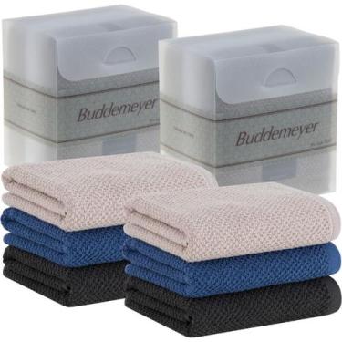 Imagem de Jogo Pano De Copa Buddemeyer 3pçs Gourmet Bege/Azul/Grafite