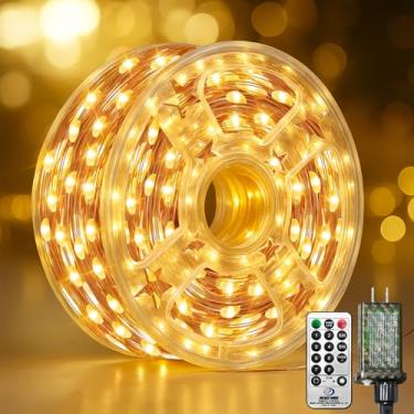 Imagem de btfarm Luzes de fadas com controle remoto, 2000 metros de LED, luzes cintilantes externas à prova d'água com temporizador, 8 modos de luzes internas para quarto, pátio, jardim, casamento, decoração de