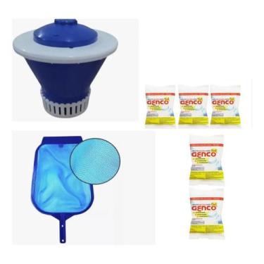 Imagem de Kit Para Piscinas Margarida 5 Pastilhas 3em1 Genco Peneira
