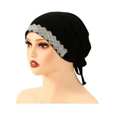 Imagem de Hijab Brilhante Com Strass Para Mulheres Muçulmanas, Lenço De Algodão 