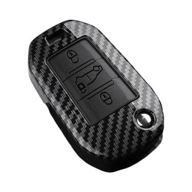 Imagem de Capa Para Chave De Carro Estilo Fibra De Carbono ABS Para Peugeot Citr