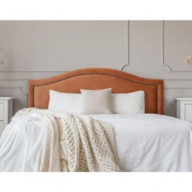 Imagem de Cabeceira Queen Curva Luxo 160x60 Veludo Terracota - Tachas Fumê
