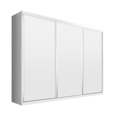 Imagem de Guarda Roupa Casal 3 Portas De Correr 4 Gavetas Cronos Minastex Branco