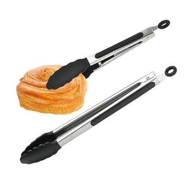 Imagem de Pinças De Cozinha,2 Peças Pegador Antiderrapante De Servir | Pegador Para Buffet | Para Uso Em Cozinha, Camping, Festas, Culinária, Grelha, Churrasco, Salada, Fritura E Montagem De Pratos