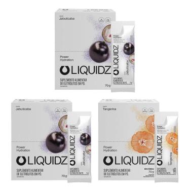 Imagem de LIQUIDZ® - Eletrólitos Zero Açúcares - Jabuticaba | Tangerina - Kit 3 Caixas - 42 sachês-Unissex