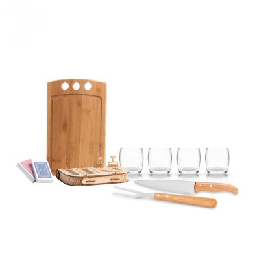 Imagem de Kit Churrasco, Whisky E Truco - 8 Pçs - C/ Jogo De Baralho Welf