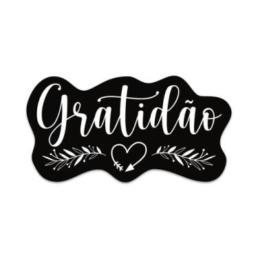 Imagem de Placa Gratidão Motivacional Parede Recorte Mdf 35X18cm - Decoraset