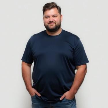 Imagem de Camisa Camiseta Plus Size Masculina Lisa 100% Algodão Gola Redonda Con