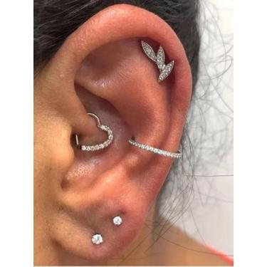Imagem de Piercing conch argola segmentada clicker titanio cravejada de micro zi