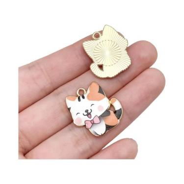 Imagem de Pingentes De Gato Com Laços Em Liga Metálica, Suprimentos Para Artesan