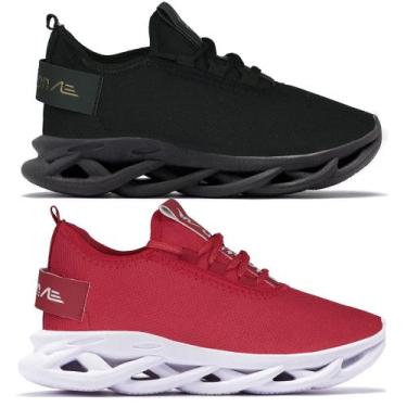 Imagem de Kit 2 Pares Tênis Academia Caminhada Corrida Leve Adapion Limited - Ad