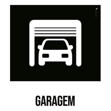 Imagem de Kit 5 Placa Acm Desenho Garagem 18X23 - Sinalizo