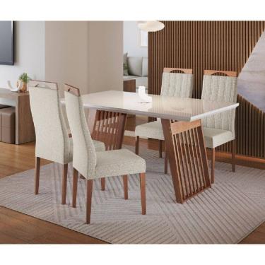Imagem de Conjunto Sala de Jantar Moscou com 4 Cadeiras Grecia Madetal