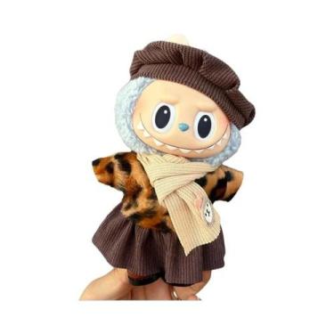Imagem de Conjunto De Roupa Para Boneca Labubu De Vinil 17cm: Vestido De Bolinha