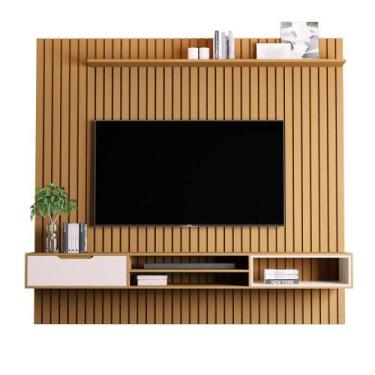 Imagem de Home Painel Ripado Tucumã 2.3 com 1 Gaveta P/ TV até 75' Pol - JB BECH