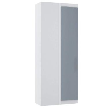 Imagem de Guarda Roupa De Canto Reto 90cm 1 Pt Alpes Luciane Móveis Branco Pf-grey Sky Pf