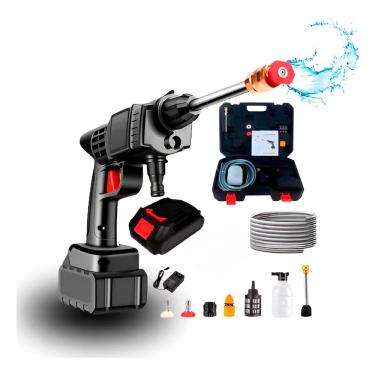 Imagem de Conjunto Kit Lavadora De Alta Pressão Recarregável - Solução Perfeita Para Quem Busca Praticidade E Eficiência