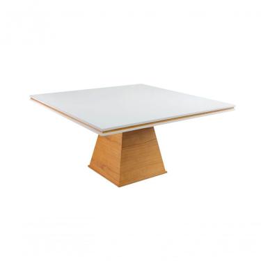 Imagem de Mesa De Jantar Quadrada Com Vidro - Genebra - Requinte Salas