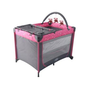Imagem de Berço Portátil Desmontável Baby Style Estrelinha Rosa, Rosa