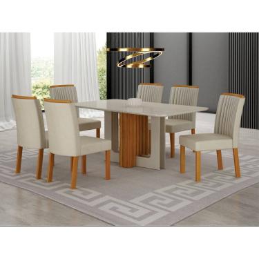 Imagem de Conjunto jantar 6 cadeiras 1,60x80 Izabelle - Arbo Design