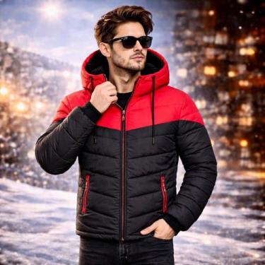 Imagem de Jaqueta Bobojaco Masculina Forrada com Pelúcia Puffer Inverno Frio Int