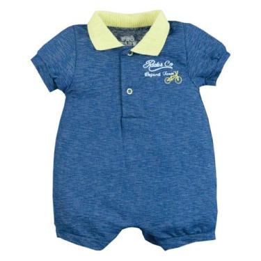 Imagem de Macaquinho Bebê Menino Algodão Polo Azul Upi Uli -, G