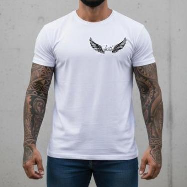 Imagem de Camiseta Branca Masculina Streetwear Algodão Premium Camisa Casual Design Exclusivo Urb...
