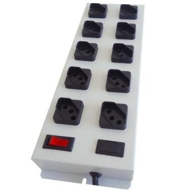 Imagem de Filtro de linha 10 tomadas 1,1 metro 10A preto - Impacto Eletronics