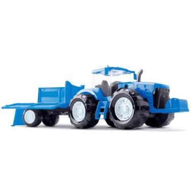 Imagem de Trator Traçado Com Carreta 51 Cm Roma Brinquedos - Ref. 0371