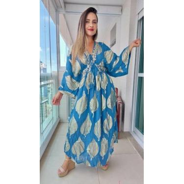 Imagem de Vestido Longo Indiano Linha Luxo Premium Boho Chic c/ Forro-cod.126 - 