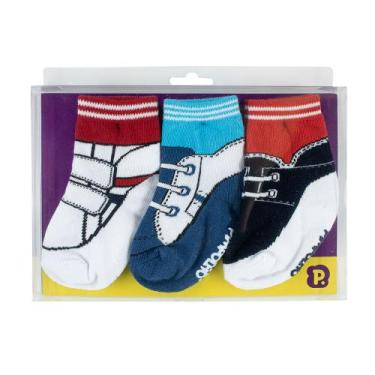 Imagem de Meia infantil pimpolho kit 3 pares 16 ao 20 menino