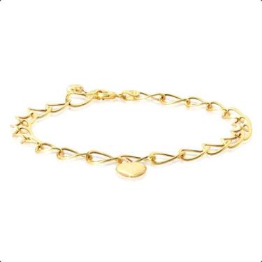 Imagem de Pulseira Ouro 18k Feminina Berloque Coração - Dreamfactoryjóias