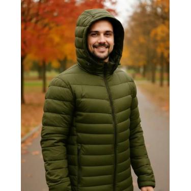 Imagem de Jaqueta alpelo masculina duck down forro jacquard 40200072, Pesto, Ver