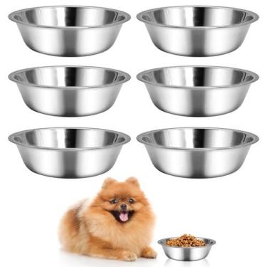 Imagem de Taças para cães kathson em aço inoxidável, pacote com 6, 11 cm de diâm