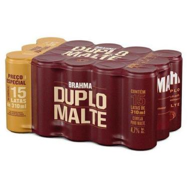 Imagem de Cerveja Brahma Duplo Malte Lager 15 Unidades - Lata 310ml
