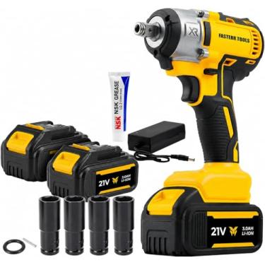 Imagem de Chave Impacto 21V com 2 Baterias - Parafusadeira Brushless Profissional Kit Completo Ma...
