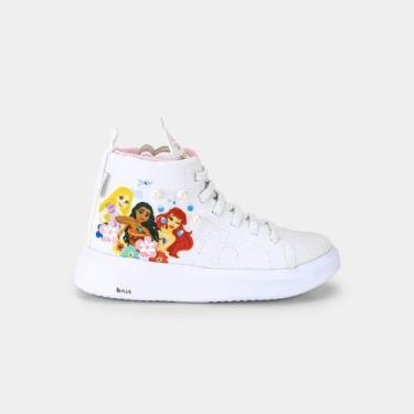 Imagem de Tênis Botinha Infantil BIBI Glam Princesas Disney Feminino, Branco, 35