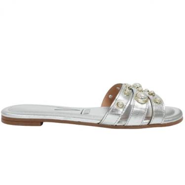 Imagem de Sandália Rasteira Feminino Vizzano 6371181, Prata, 38