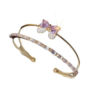 Imagem de Pulseira De Luxo Feminina Com Laço De Zircônia, Acessório Delicado E M