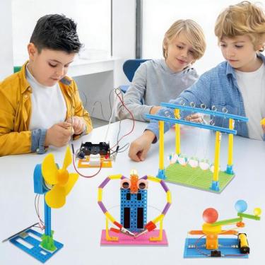 Imagem de Blocos de Montar Construção Stem Brinquedo Educativo 5 Em 1 Brastoy