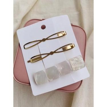 Imagem de kit de presilhas acessórios de cabelo com detalhe em pérola - Dondocas